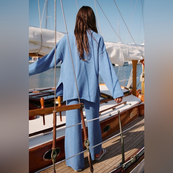 NWT Free People Hailee Set- Summers Blue Heather - Picture 2 of 10